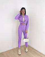 Вельветовий костюм (штани пояс на гумці +сорочка) фіолетовий