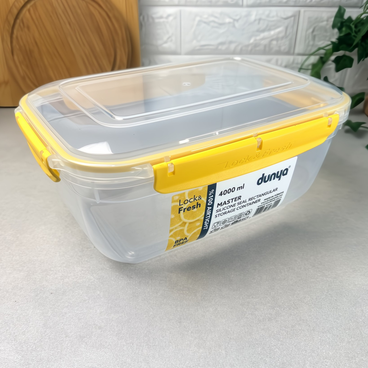 Великий пластиковий контейнер 4 л Прямокутний 30815 Dunya