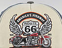 Кепка Бейсболка Шосе 66 (мотоцикл, America, USA) з вигнутим козирком Синій, Унісекс WUKE One size, фото 8