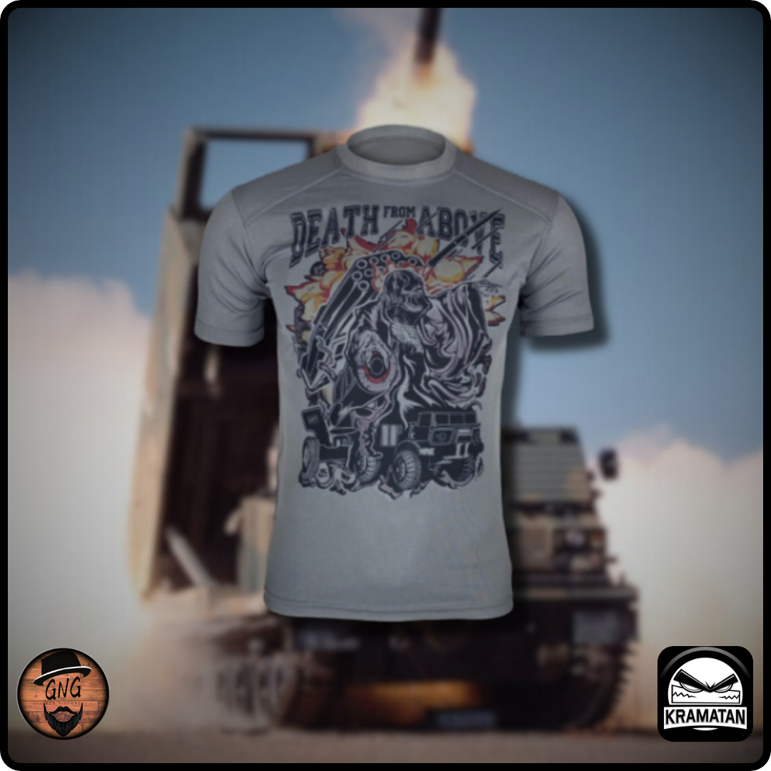 Армійська футболка сірого кольору "Арта Смерть з неба", чоловічі футболки і майки, тактичний та військовий одяг