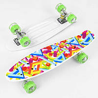 Скейт Пенни борд Best Board со светящимися PU колёсами Multicolor (99648) DH, код: 7413204