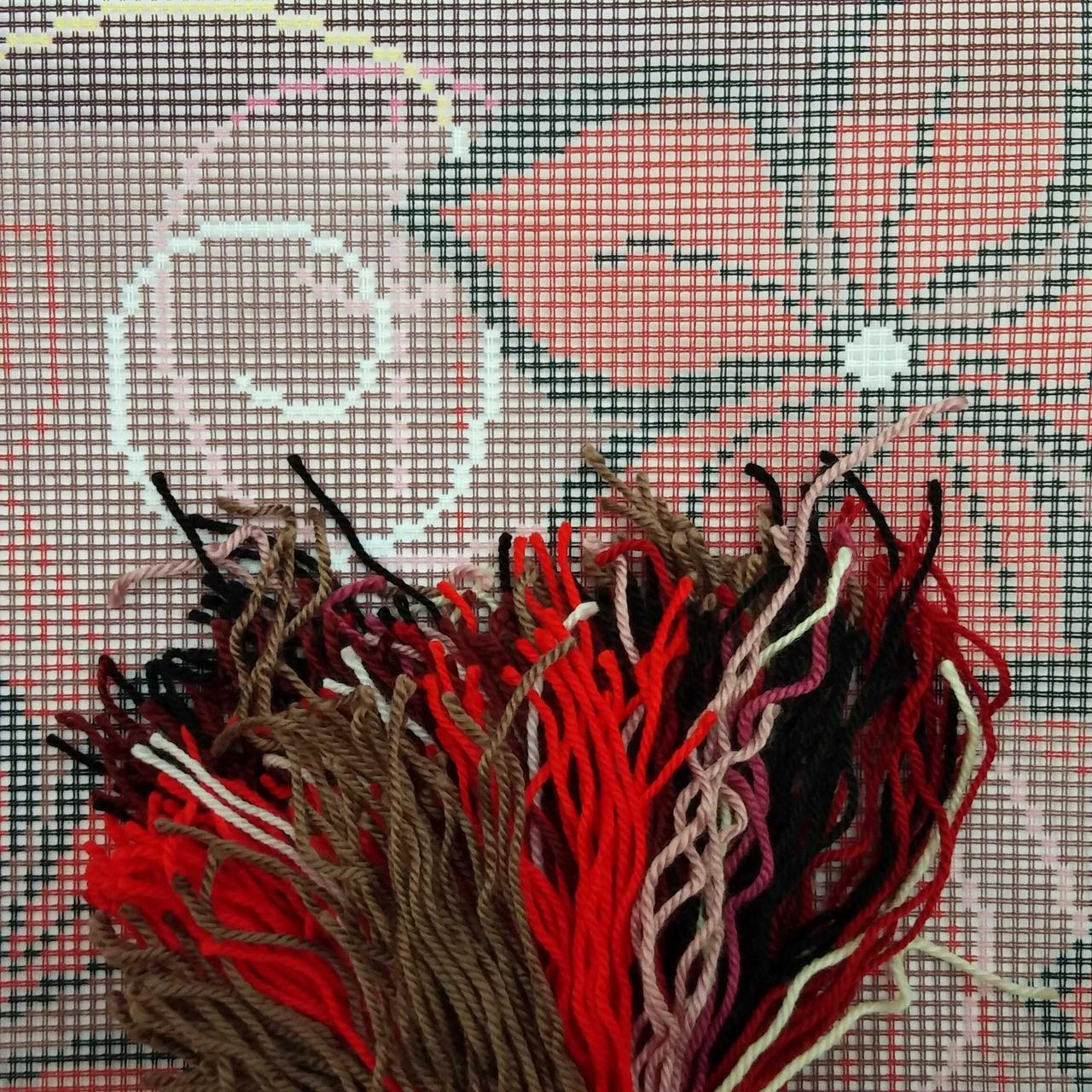 Набір для вишивання декоративної подушки Чарівниця Червоні квіти 40×40 см V-134 DH, код: 7243088 - фото 2 - id-p2171837199
