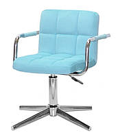 Крісло з підлокітниками Arno Modern Base оксамит, на хромованій хрестовині на стопах, фото 10