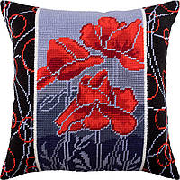 Набір для вишивання декоративної подушки Чарівниця Маки вночі 40×40 см V-182 DH, код: 7243136