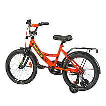 Велосипед двохколісний 18 дюймів для хлопчика помаранчевий Corso Maxis від 6-9 років з допоміжними колесами