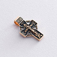 Золотой крестик с чернением Кельтский п01852 Оникс LW, код: 6731868