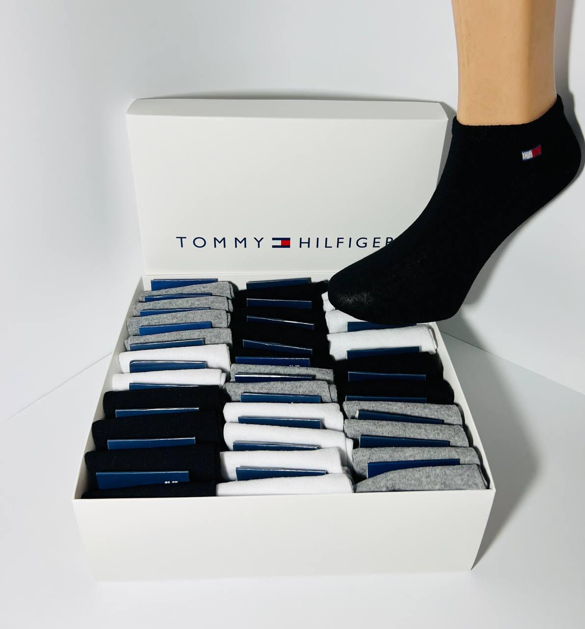Набір з 30 пар чоловічих демісезонних коротких шкарпеток Tommy_Hilfiger Туреччина розмір 41-45 чорні, білі, сірі