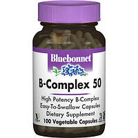 В комплекс Bluebonnet Nutrition B-Complex 50 100 Veg Caps BLB0412 MY, код: 7517480