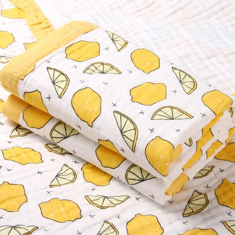 Плед дитячий мусліновий 6-шаровий 110х110см "Лимон" для новонароджених