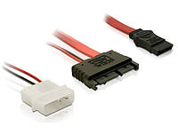 Перехідник накопичувача Delock SATAmicro 16p-7p M F +Molex 0.3m різнобарвний (70.08.4383) EJ, код: 7453750