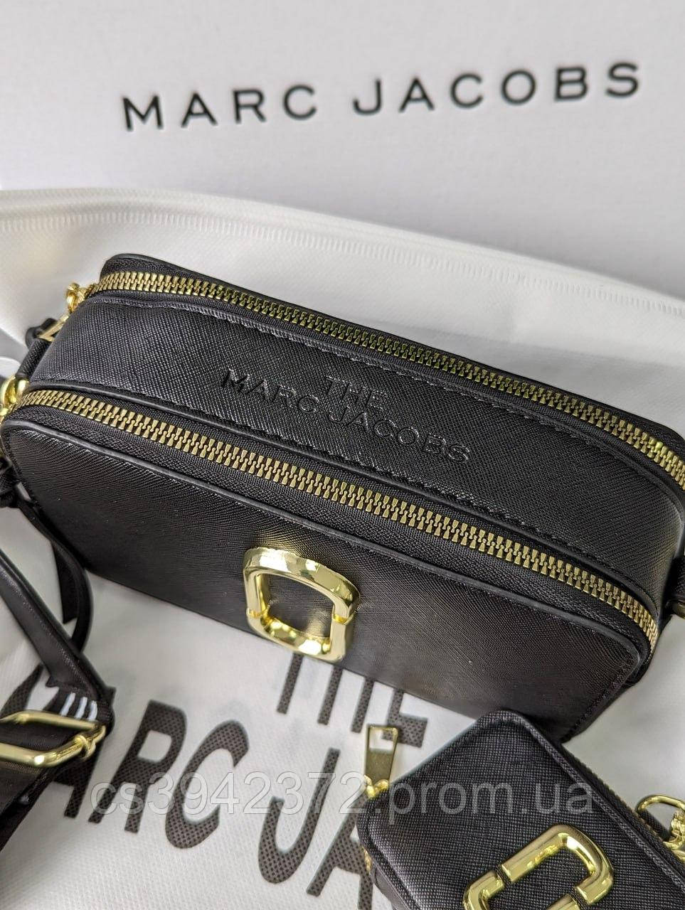 Женская стильная сумка Marc Jacobs Snapshot кроссбоди черного цвета с логотипом - фото 3 - id-p2171899905