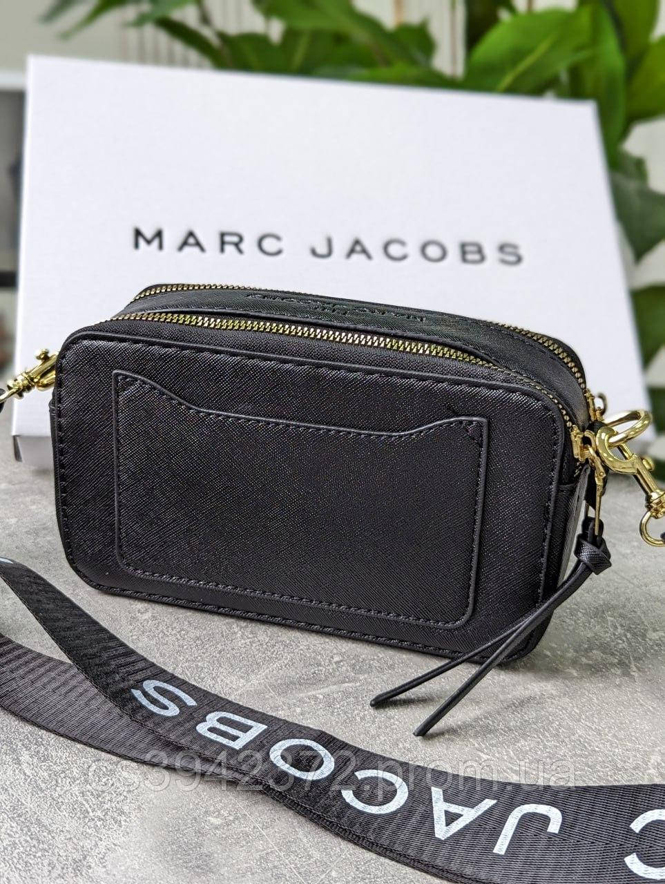Женская стильная сумка Marc Jacobs Snapshot кроссбоди черного цвета с логотипом - фото 5 - id-p2171899905