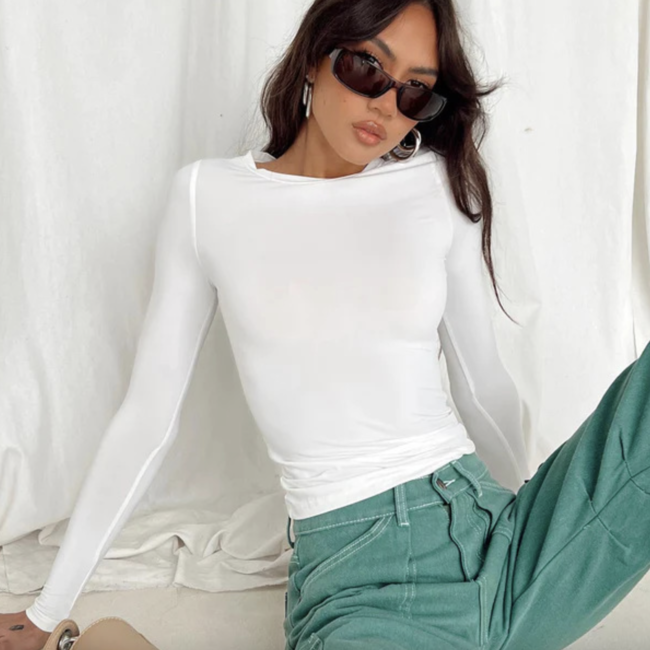 Лонгслів жіночий спортивний топ Чик Weilu білий, фото 1