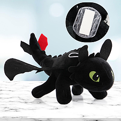 М'яка іграшка Дракон Беззубик 26см, на поверхню, Чорний / Дракон іграшка в авто / Беззубик іграшка