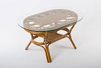 Обідній стіл Асканія CRUZO натуральний ротанг королівський дуб (st0014) EJ, код: 1925257
