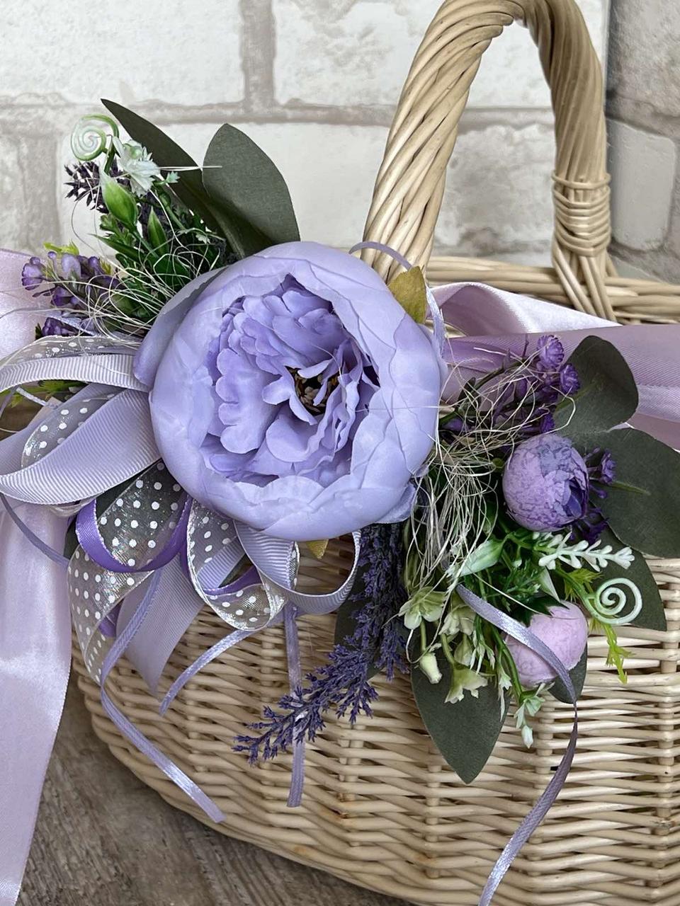 Стрічка з павонією на Великодній кошик, Пасхальна прикраса. 1,5 м, Пасхальний декор., фото 1