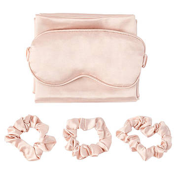 Набір для сну сатиновий SACHEU BEAUTY Silky Sleep Set (наволочка, маска для сну, 3 гумки для волосся)