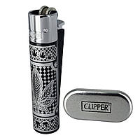 Зажигалка Clipper металл Hemp Silver