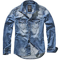 Рубашка Brandit Riley Denim BLUE S Синий (4020.62) DH, код: 1381778
