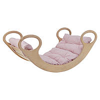 Универсальная качалка-кроватка Uka-Chaka Мini 36х82х46 см Дерево Розовый EJ, код: 8080539