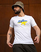 Стильная мужская футболка красивая повседневная с украинской символикой