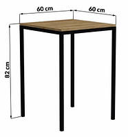 Стіл барний GoodsMetall у стилі Лофт 820х600х600 БСТ76 NB, код: 6446158