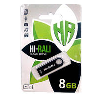 USB флешка метал Hi-Rali 8GB Shuttle series Black 12 мес