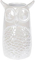 Ваза ceramic Сова 19см, жемчужный белый Bona DP67958 FT, код: 6675035