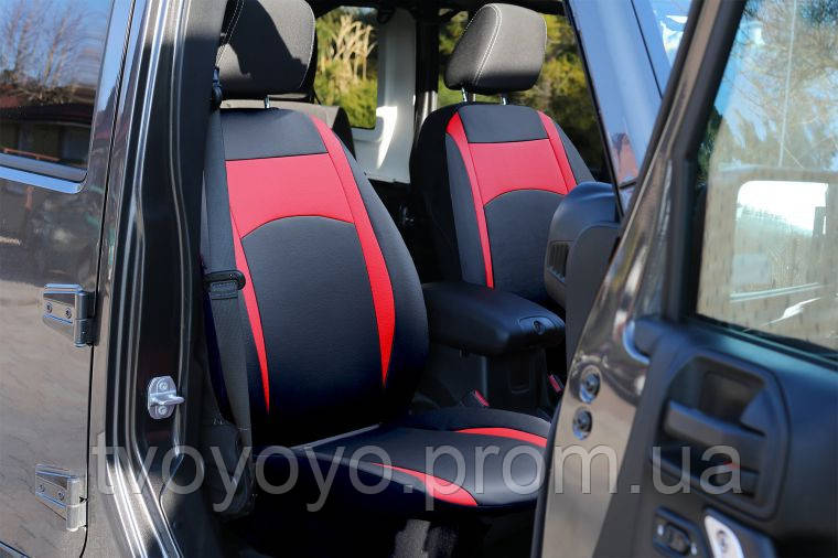 Авточехлы из эко кожи Peugeot 207 2006-2012 POK-TER Design Leather с красной вставкой TV, код: 8448790 - фото 3 - id-p2171916878