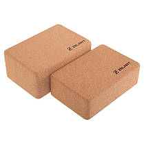 Блок для йоги Zelart гіпоалергенний з коркового дерева з хорошою амортизацією, фото 4