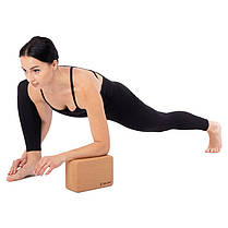 Блок для йоги Zelart гіпоалергенний з коркового дерева з хорошою амортизацією, фото 5