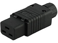 Гніздо Lucom FreeEnd-IEC(C19) Cordsize 3x2.5mm OD10mm чорний (62.08.3768) EJ, код: 7455271