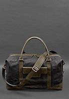 Дорожная сумка из канваса и натуральной темно-коричневой кожи Crazy Horse BlankNote LW, код: 8132962