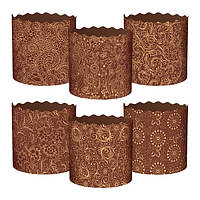 Форма бумажная 9х8,5см для выпекания пасхальных куличей "Итальянские+" шоколадная бумага EASTERS