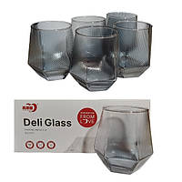 Стакан стеклянный Графит 340мл, низкий (6шт/уп) Deli Glass