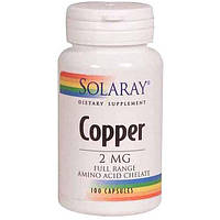 Микроэлемент Медь Solaray Copper 2 mg 100 Caps QT, код: 7519028