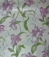 Обои на бумажной основе простые Шарм 134-60 Джулия розовые цветы (0,53х10м.) DH, код: 7690387