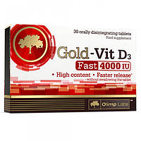 Витамин D для спорта Olimp Nutrition Gold-Vit D3 4000 Fast 30 Tabs QT, код: 7618317