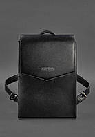 Кожаный городской рюкзак угольно-черный BlankNote QT, код: 8132224