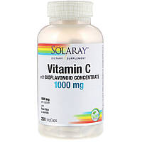 Витамин С с биофлавоноидами Solaray концентрат 1000 мг 250 капсул (20704) QT, код: 1535698