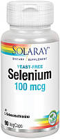 Селен без дрожжей Selenium Solaray 100 мкг 90 вегетарианских капсул QT, код: 7289474