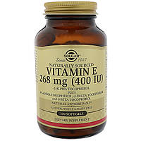 Витамин Е Solgar натуральный 268 мг (400 МЕ) 100 гелевых капсул QT, код: 7701238