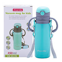 Детский turquoise термос из нержавеющей стали 450ml KL225365 Kamille DH, код: 8397301