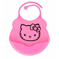 Силиконовый слюнявчик с карманом Kiddy Розовый Hello Kitty 02101 EJ, код: 7420129