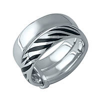 Серебряное кольцо SilverBreeze без камней 15.5 (1982457) QT, код: 1492225