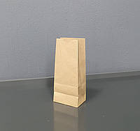 Бумажный бурый крафт-пакет без ручек 90 * 60 * 200 мм, 80 г/м2.