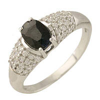 Серебряное кольцо Silver Breeze с натуральным сапфиром 17.5 размер (1238219) QT, код: 7287915
