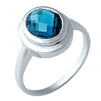 Серебряное кольцо SilverBreeze с топазом Лондон Блю (1913215) 17.5 QT, код: 8022353