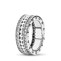 Серебряное кольцо Pandora 190962CZ 56 QT, код: 7361705