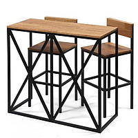 Барный комплект (стол и стулья) GoodsMetall в стиле Лофт 1200х1100х500 Мюнхен SC, код: 6446290